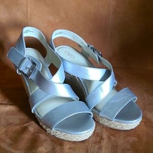 CATO burlap wedge sandal